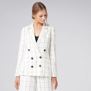 Ever New Melbourne Hartz Linen Windowpane Blazer